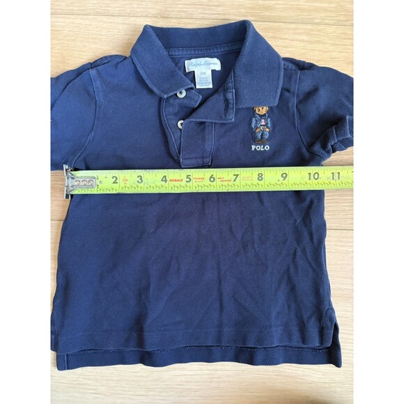 POLO Ralph Lauren Baby Boys 24M Navy Blue Polo Bear Short Sleeve Shirt Knit - Picture 7 of 7
